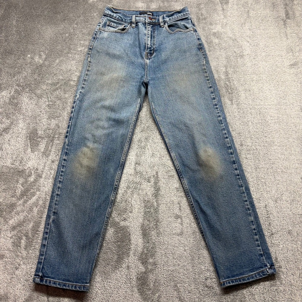 Fashion Nova Mom Jeans Womens Size 9 Blue Good Zip Fly High Rise Straight Leg